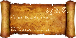 Égi Boglárka névjegykártya